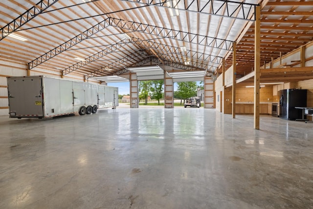 garage featuring freestanding refrigerator