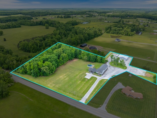 overview of rural landscape featuring property boundaries highlighted