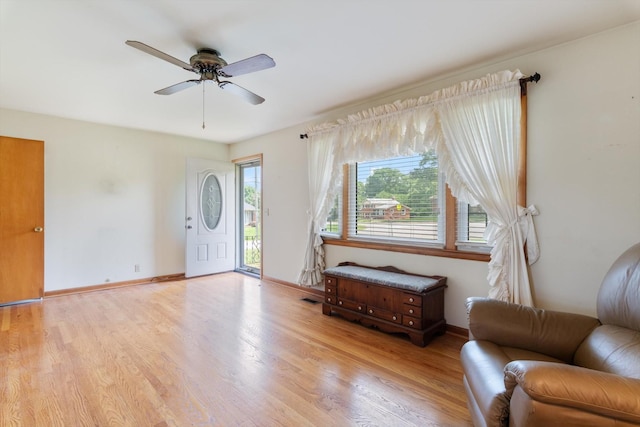 461 Annex Ave, Nashville, TN 37209 - foyer with wood finished floors and a ceiling fan