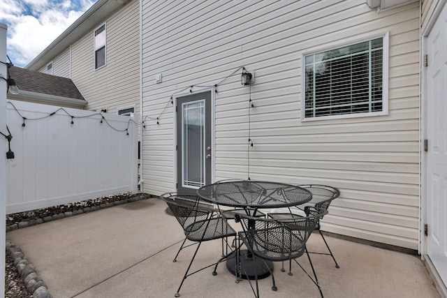 view of patio featuring outdoor dining space