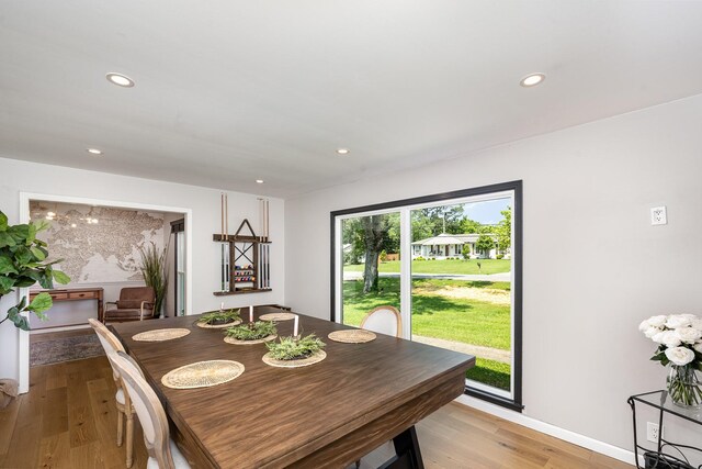 112 Churchill Pl, Franklin, TN 37067 - dining area featuring light wood finished floors, recessed lighting, and baseboards