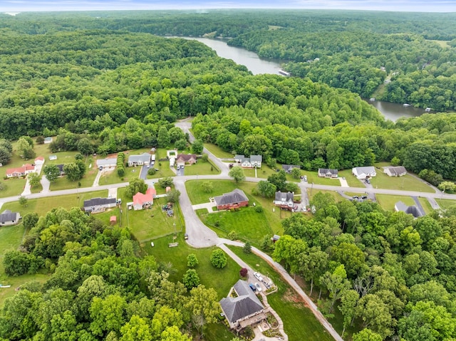 416 Overlook Cir, Tullahoma, TN 37388 - drone / aerial view of a heavily wooded area and a large body of water