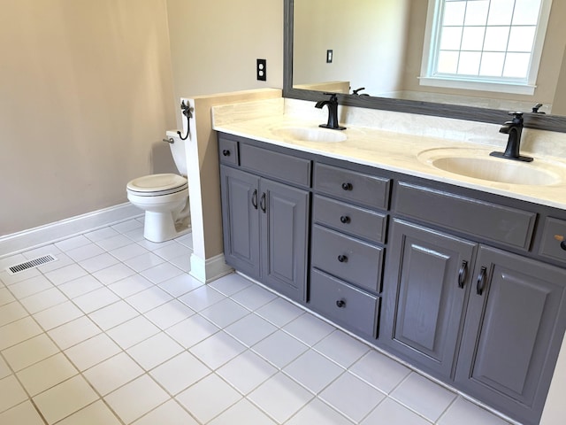 416 Overlook Cir, Tullahoma, TN 37388 - full bathroom featuring tile patterned floors, toilet, baseboards, and double vanity