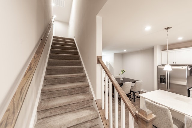 124 Great Falls Ct, Gallatin, TN 37066 - stairway featuring baseboards and recessed lighting