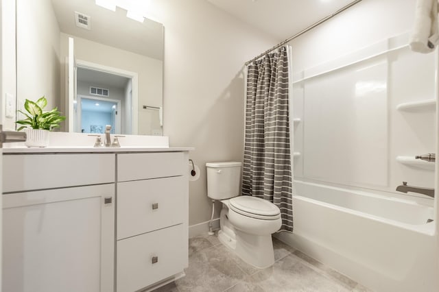 124 Great Falls Ct, Gallatin, TN 37066 - full bath with toilet, vanity, shower / bathtub combination with curtain, baseboards, and tile patterned flooring