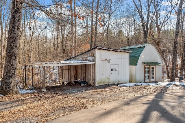 6966 Park Dr, Lyles, TN 37098 - view of outbuilding with french doors and an outdoor structure