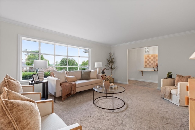 1511 Bunker Hill Dr, Chattanooga, TN 37421 - living area with crown molding, healthy amount of natural light, baseboards, and carpet
