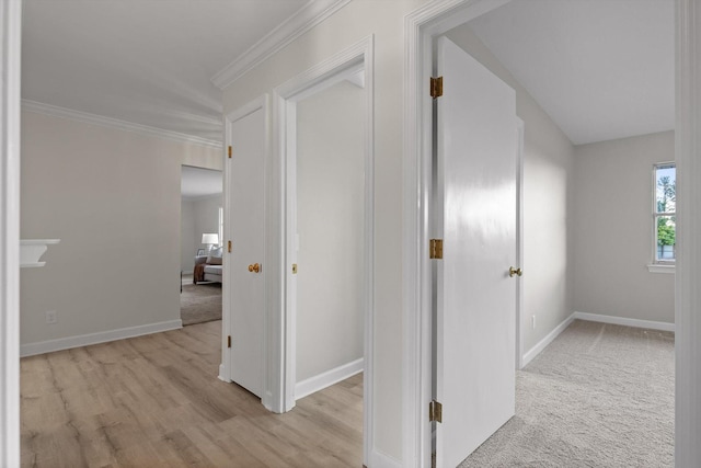 1511 Bunker Hill Dr, Chattanooga, TN 37421 - hall featuring baseboards, crown molding, and wood finished floors