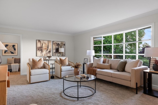 1511 Bunker Hill Dr, Chattanooga, TN 37421 - carpeted living room with crown molding