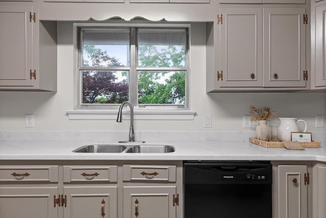 1511 Bunker Hill Dr, Chattanooga, TN 37421 - kitchen with black dishwasher, a sink, and light countertops