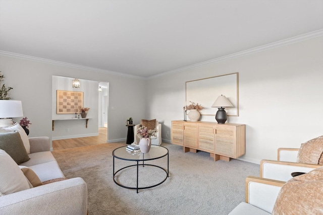1511 Bunker Hill Dr, Chattanooga, TN 37421 - living area with ornamental molding, baseboards, and light colored carpet
