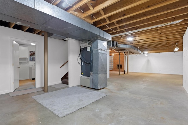 1511 Bunker Hill Dr, Chattanooga, TN 37421 - unfinished below grade area with stairs and heating unit