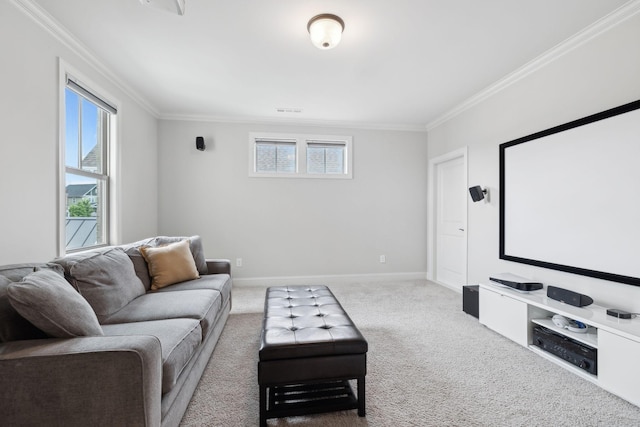 1022 Echelon Dr, Franklin, TN 37064 - carpeted home theater room with crown molding and baseboards