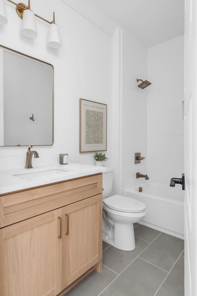 517B River Rouge Dr, Nashville, TN 37209 - bathroom featuring toilet, tile patterned floors, vanity, and shower / bath combination
