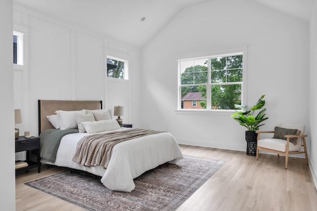 517B River Rouge Dr, Nashville, TN 37209 - bedroom with light wood-style flooring and vaulted ceiling