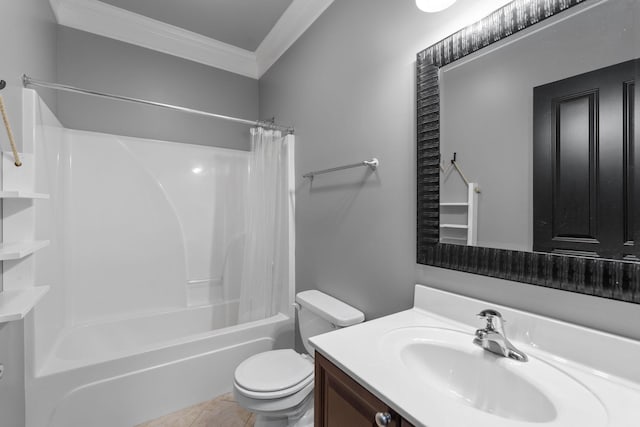 3100 W End Cir Unit 102, Nashville, TN 37203 - bathroom with crown molding, shower / tub combo, vanity, and toilet
