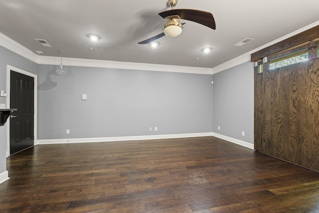 3100 W End Cir Unit 102, Nashville, TN 37203 - unfurnished room with crown molding, a ceiling fan, wood finished floors, and baseboards