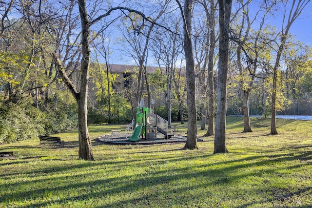 view of grassy yard