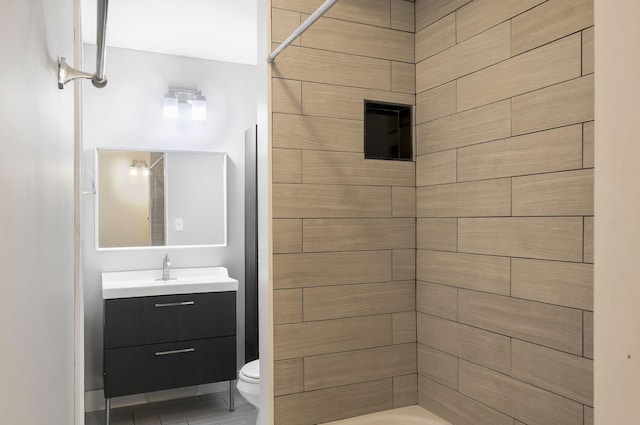 full bath featuring vanity, toilet, and shower / bathtub combination