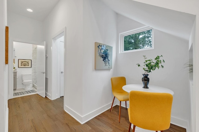 1056E 2nd Ave S, Nashville, TN 37210 - hall with wood finished floors, baseboards, and recessed lighting