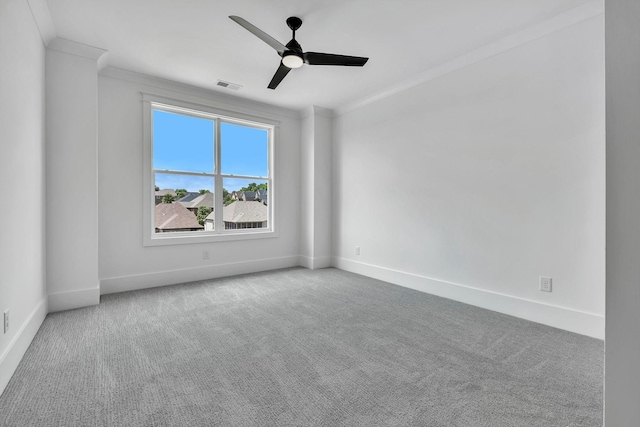 1018 Keeneland Dr, Gallatin, TN 37066 - unfurnished room with carpet, a ceiling fan, baseboards, and ornamental molding