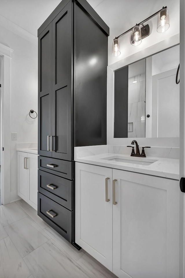 1018 Keeneland Dr, Gallatin, TN 37066 - full bathroom with vanity and marble finish floors