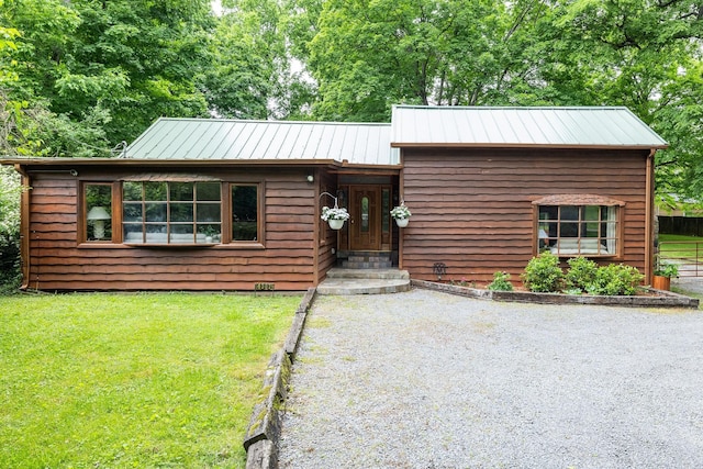 chalet / cabin with metal roof