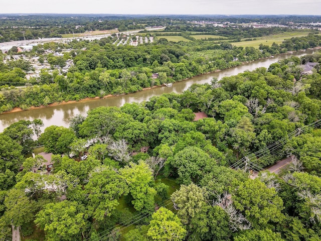 aerial view of a nearby body of water