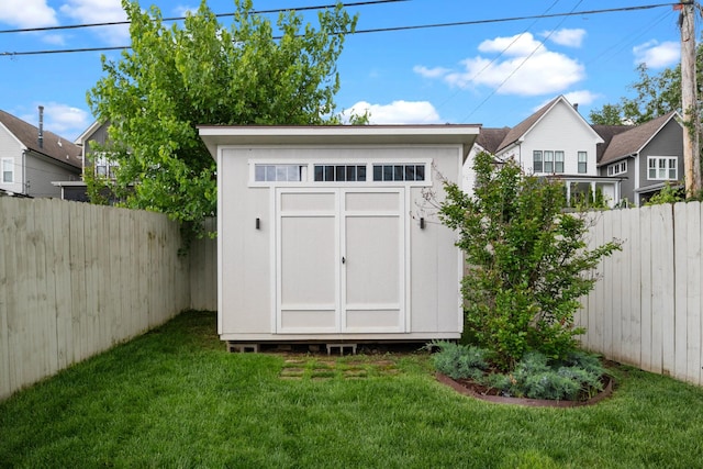 view of shed