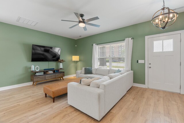 895 Industrial Dr, Old Hickory, TN 37138 - living room with a chandelier, plenty of natural light, and light wood finished floors