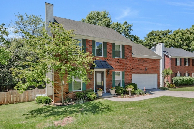 705 W Statue Ct, Franklin, TN 37067 - view of front of house featuring concrete driveway, a chimney, and brick siding
