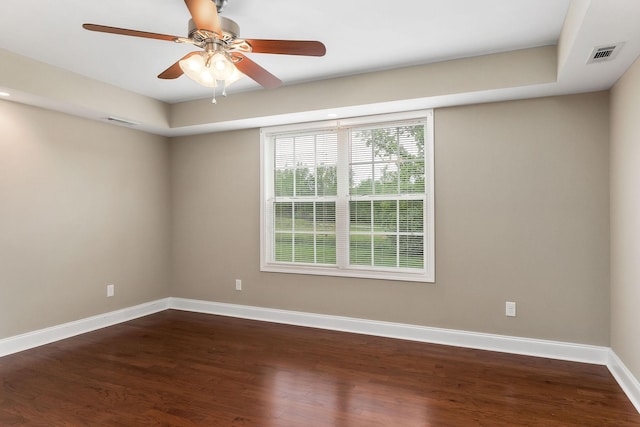 1643 Bobby Nichols Dr, Cookeville, TN 38506 - spare room with baseboards, dark wood-style floors, and a ceiling fan