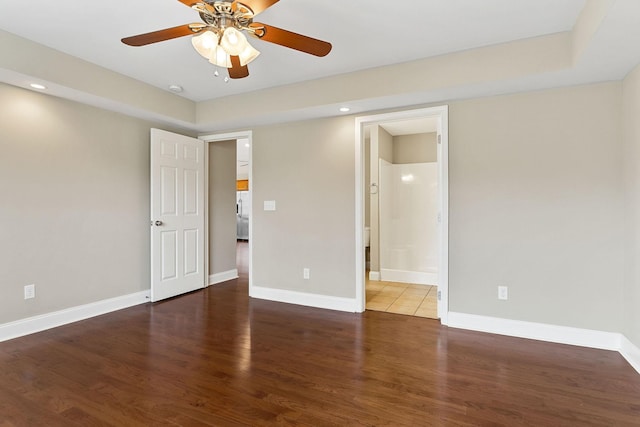 1643 Bobby Nichols Dr, Cookeville, TN 38506 - empty room with ceiling fan, wood finished floors, baseboards, and recessed lighting