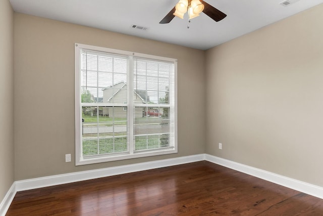 1643 Bobby Nichols Dr, Cookeville, TN 38506 - spare room featuring baseboards, dark wood finished floors, and a ceiling fan