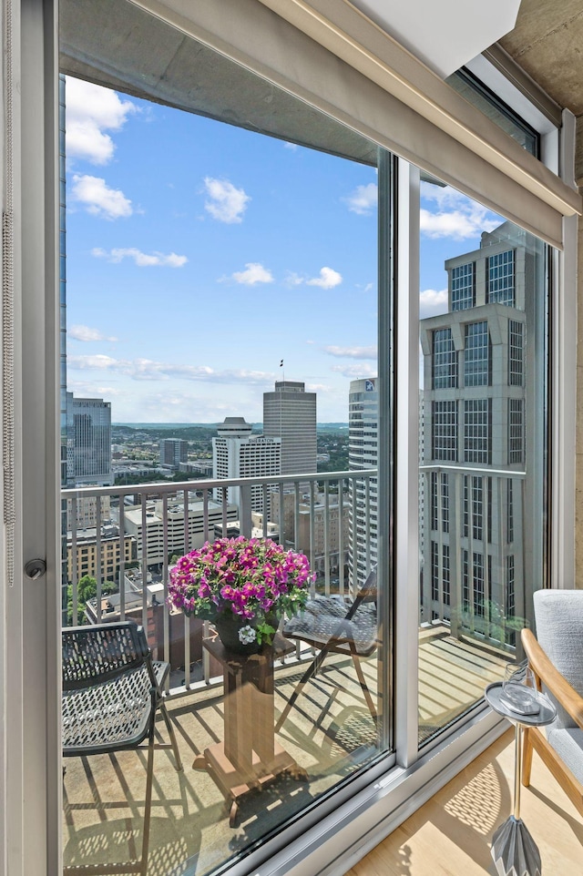 balcony featuring a view of city