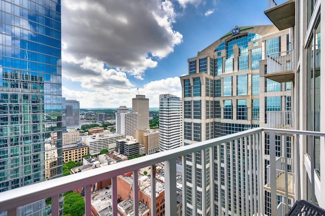 balcony with a view of city