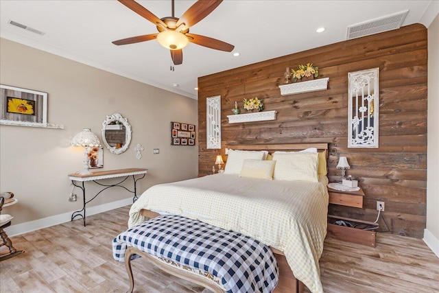 510 Lookout View Dr Unit Rb-177, Jasper, TN 37347 - bedroom with baseboards, wood finished floors, recessed lighting, ornamental molding, and wood walls