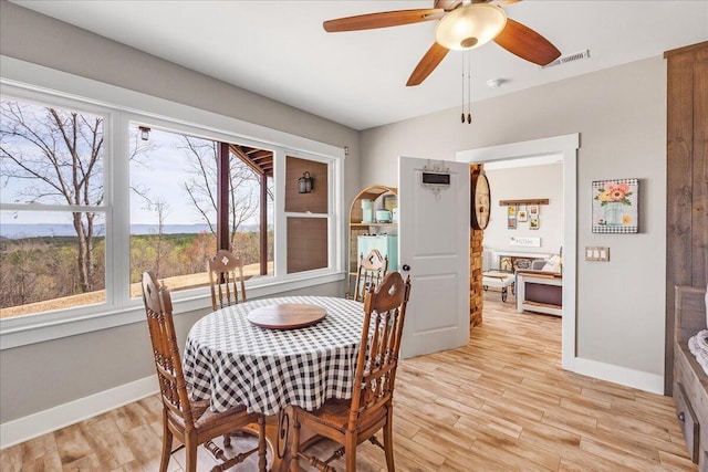510 Lookout View Dr Unit Rb-177, Jasper, TN 37347 - dining space featuring baseboards, healthy amount of natural light, light wood finished floors, and a ceiling fan