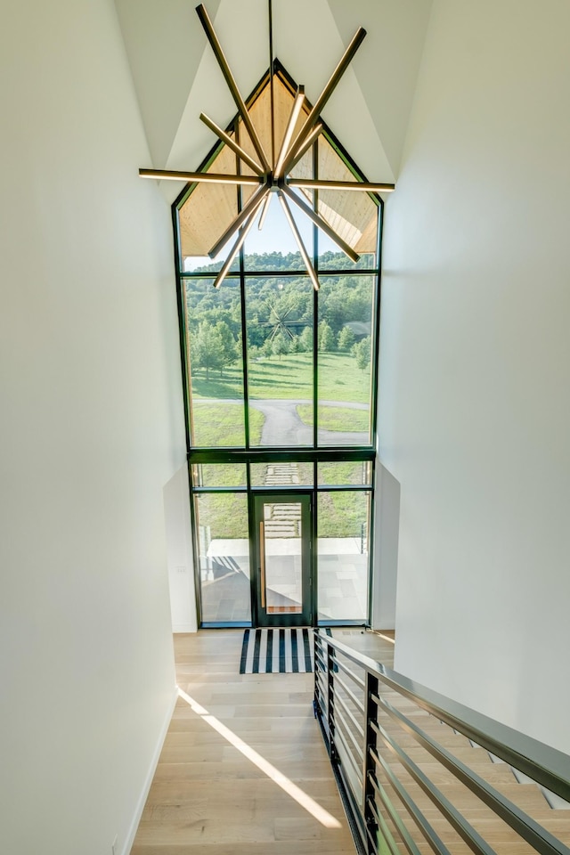 84 Judd Ln, Lancaster, TN 38569 - interior space with high vaulted ceiling, light wood-style flooring, and baseboards
