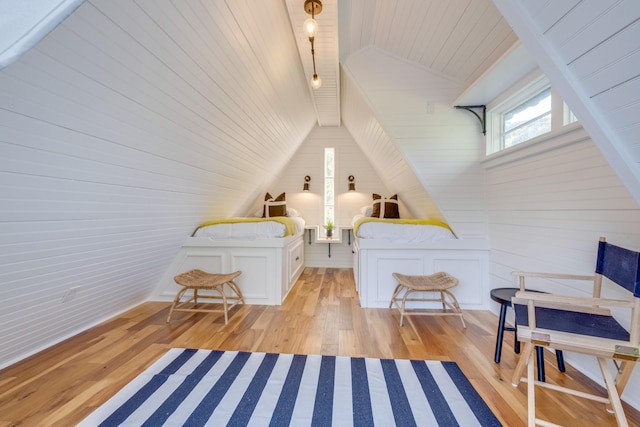 84 Judd Ln, Lancaster, TN 38569 - bedroom featuring wooden ceiling, light wood-style floors, and wooden walls