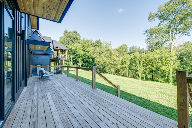84 Judd Ln, Lancaster, TN 38569 - deck featuring a yard and view of wooded area