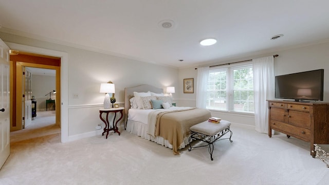 152 Bluegrass Dr, Hendersonville, TN 37075 - bedroom with light colored carpet, ornamental molding, and baseboards