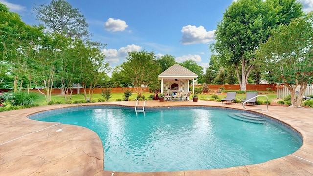 152 Bluegrass Dr, Hendersonville, TN 37075 - view of swimming pool featuring a patio and ceiling fan