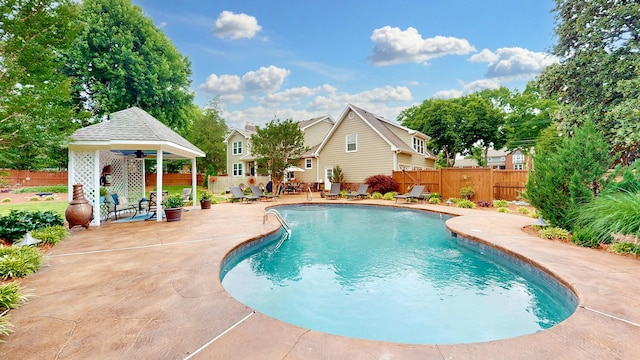 152 Bluegrass Dr, Hendersonville, TN 37075 - view of pool with a patio, a fenced backyard, and a gazebo
