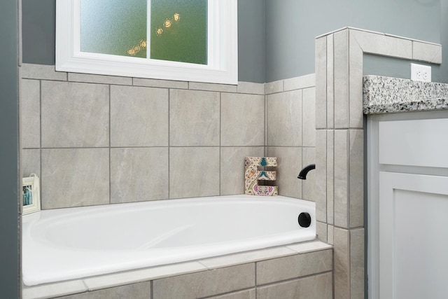 bathroom featuring a garden tub
