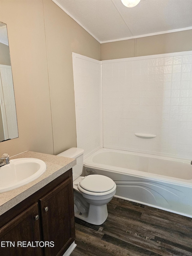 277 Coolidge Rd, La Follette, TN 37766 - full bath featuring vanity, wood finished floors, and ornamental molding