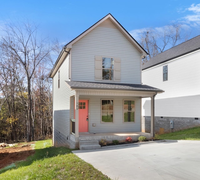 view of front of property featuring a porch
