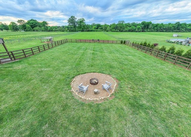view of yard with a view of countryside