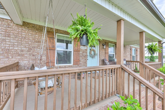 deck with a porch