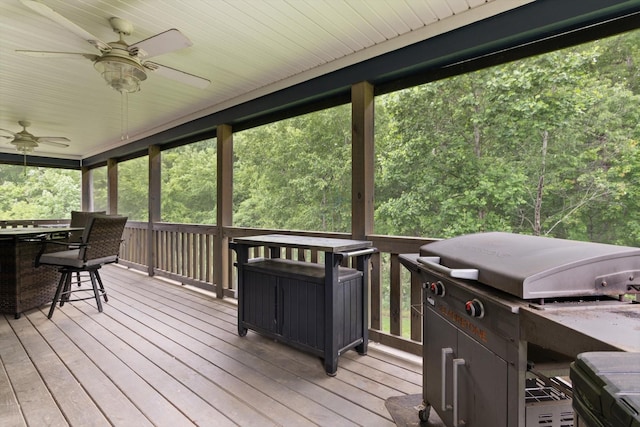 145 Diane Loop, White Bluff, TN 37187 - wooden deck featuring ceiling fan, grilling area, and outdoor dining area
